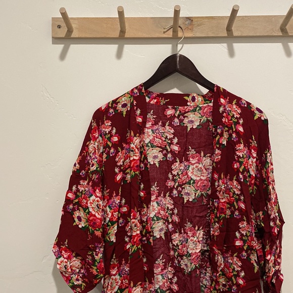 Maroon Floral Robe - Picture 2 of 7